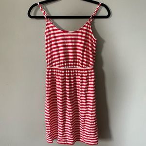 J. Crew Red and White Striped Mini Dress